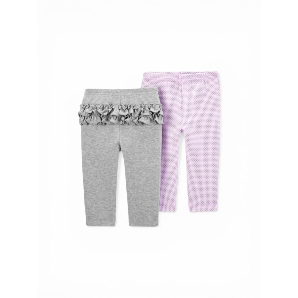 1C. Carter's Child of Mine Baby Girl Pants, 2 Pack Newborn - Picture 4 of 6